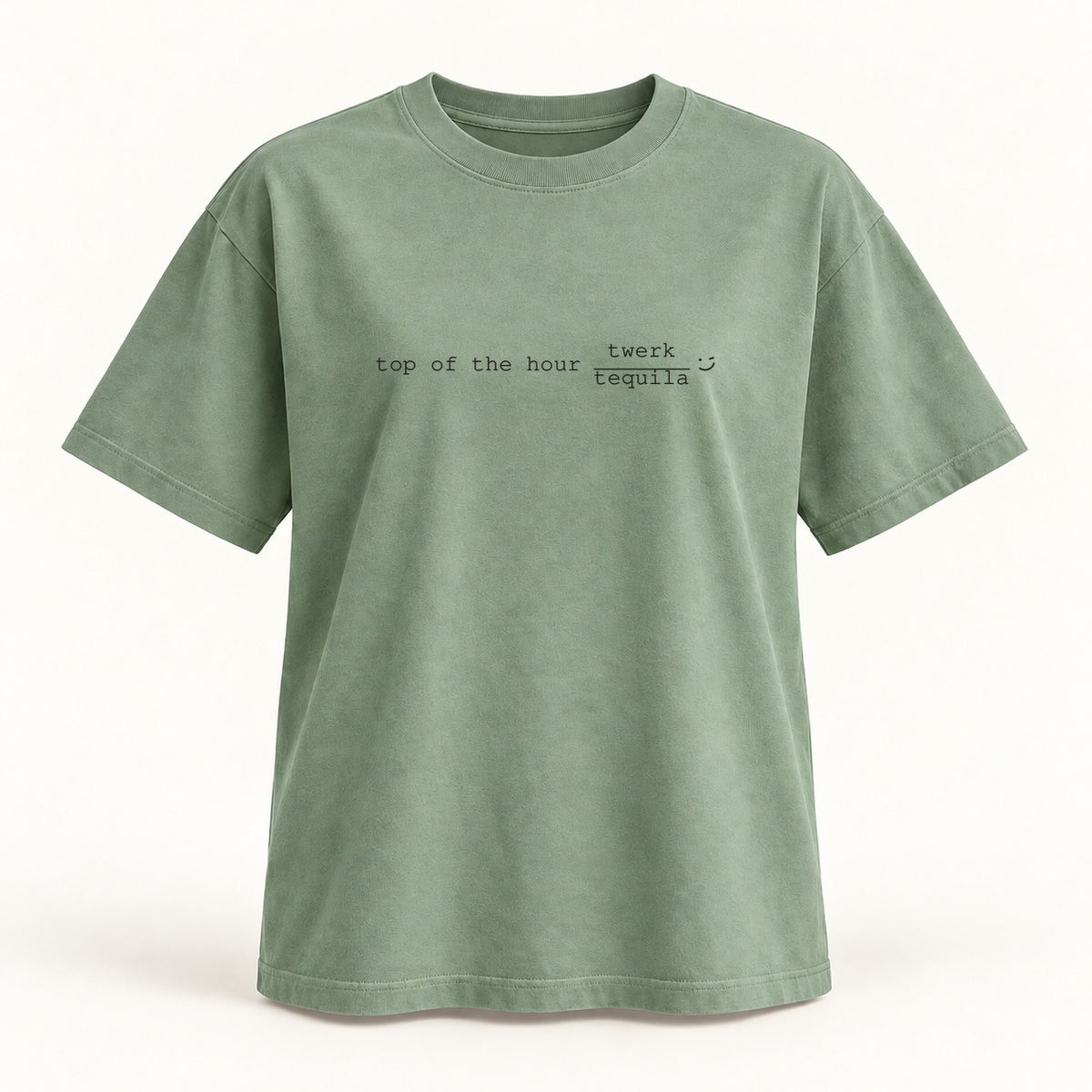 top of the hour T-shirt in sage