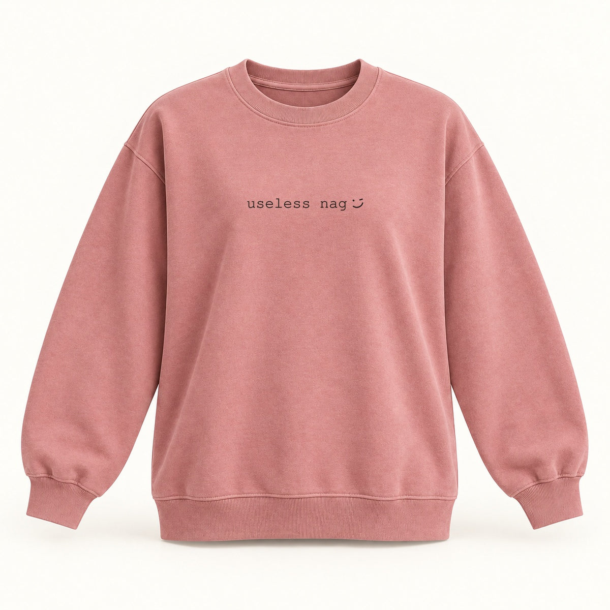 useless nag crewneck sweatshirt in dusty rose